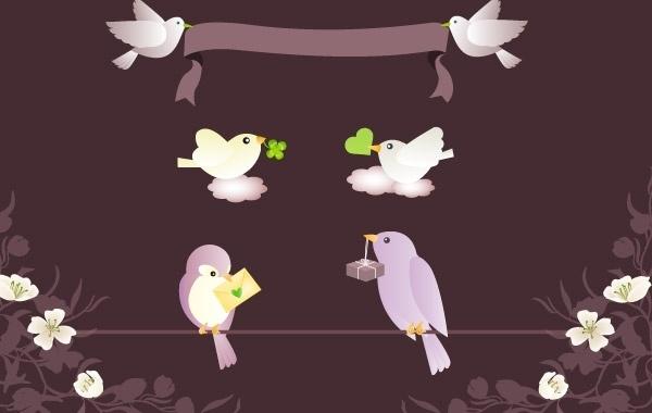 Birds Messages Vector Graphics