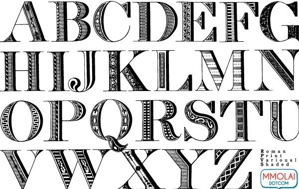 Vector Font: Roman Print