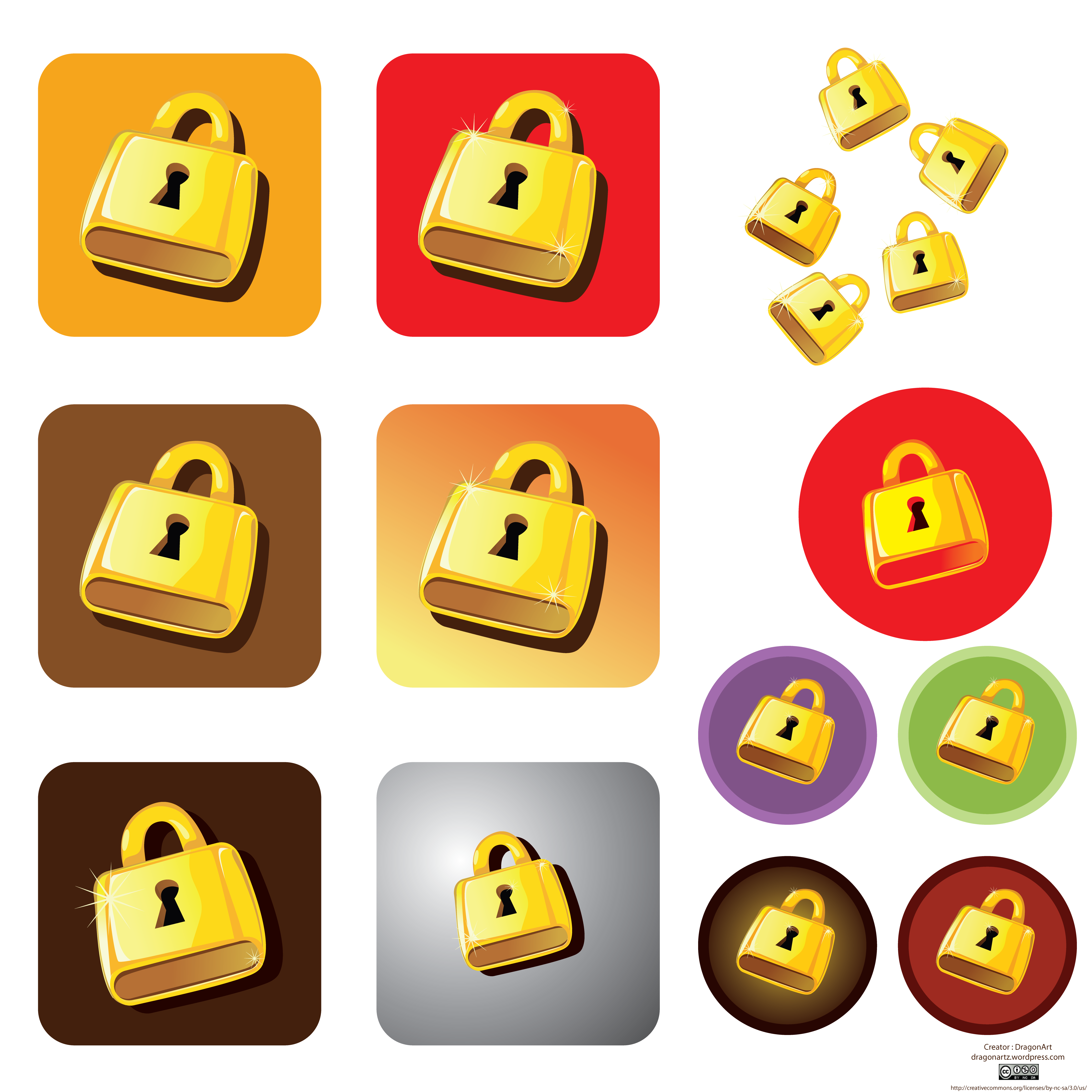 Golden Lock Vector