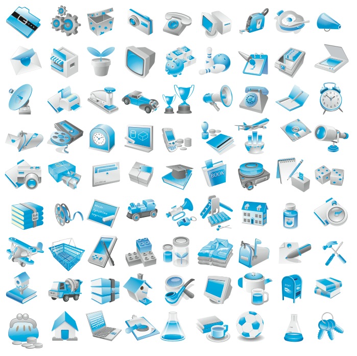 Free Vector Blue Icons