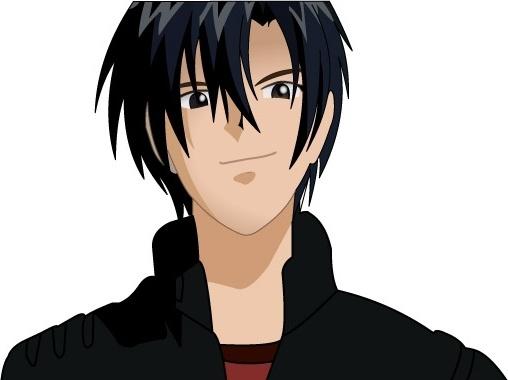 Black hair Boy free vector