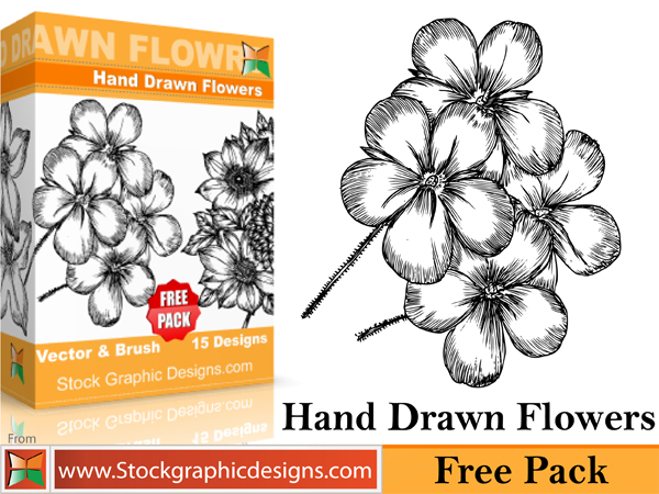 Free beautiful vector flowers pack. In pack 15 flower designs in eps format