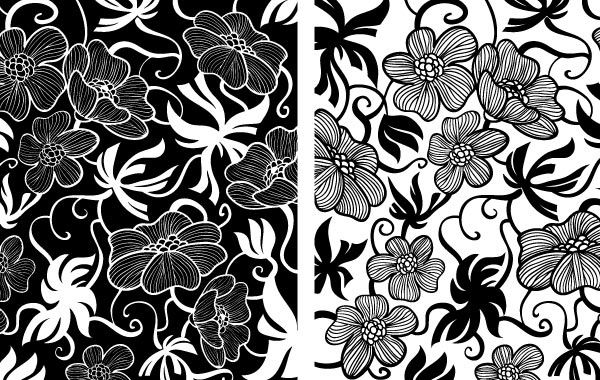 European Art Deco Floral Vectors