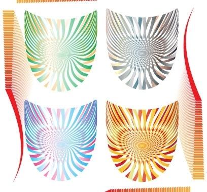 Op Art Shields Free vectors