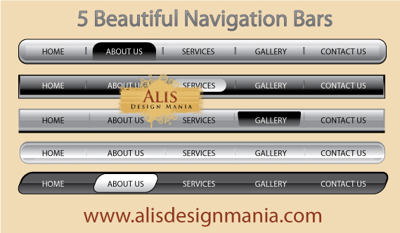 5 Beautiful Web Navigation Bars