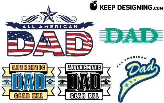 Dad fathers day vectors- free