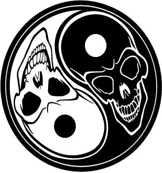 YING YANG SKULLS VECTOR