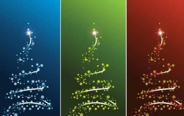 STYLIZED VECTOR CHRISTMAS TREE SET