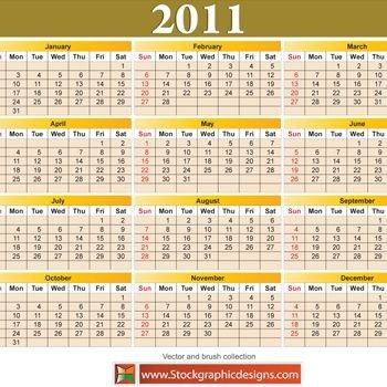 2011 Free Vector Calendar