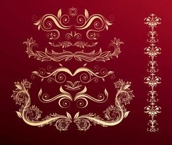 Flower Scroll Vector EPS