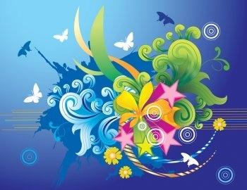 Beautiful Vector Paradise Wallpaper Design, Vector Paradise EPS Illustrator