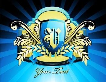 Blue Royal Shield Vector Illustrator CS3