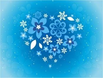 Beautiful blue flowers love design vector pattern eps