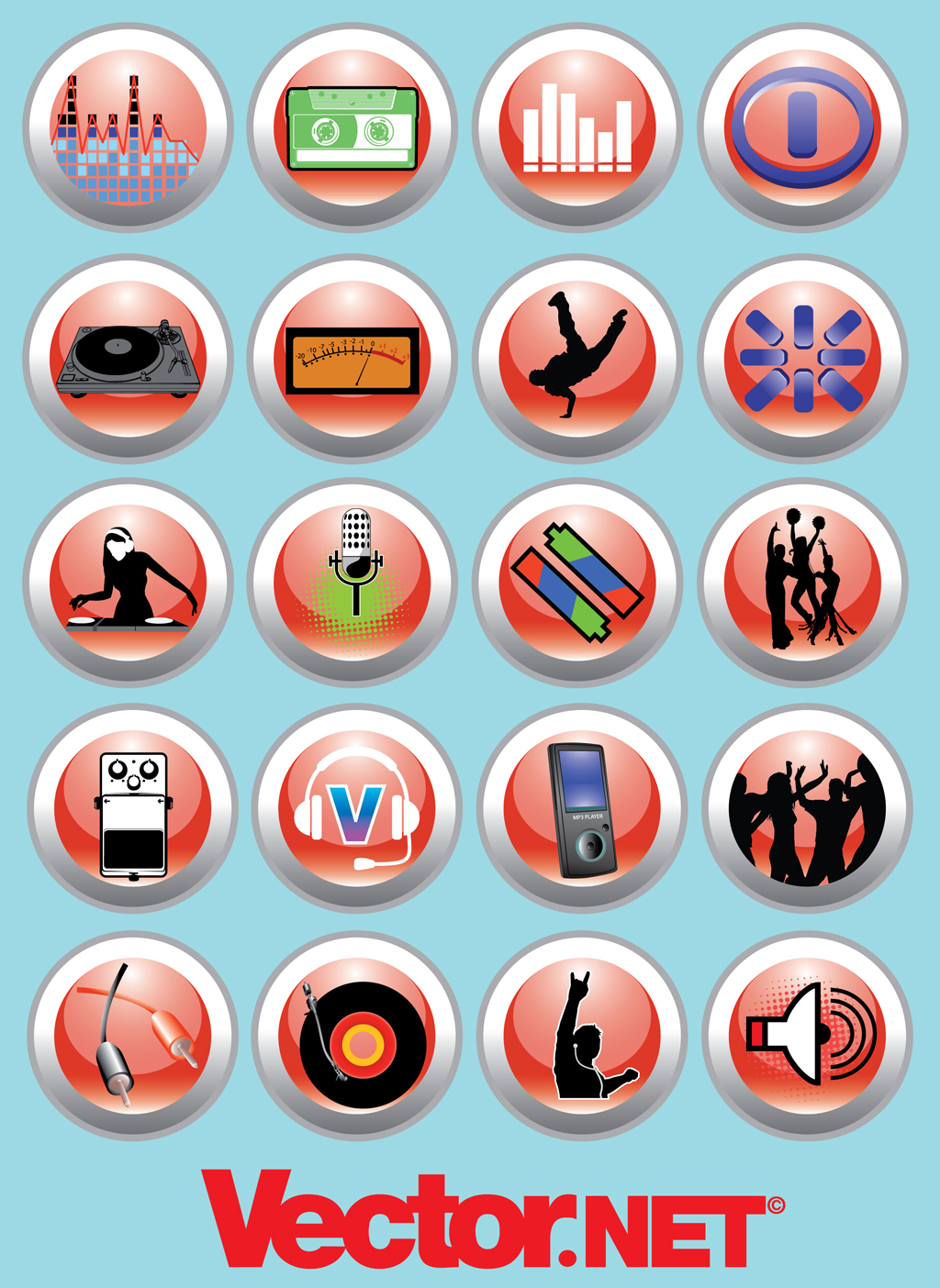 Free Vector Music & Nightlife Icon Set