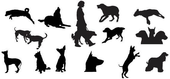 Dog silhouettes