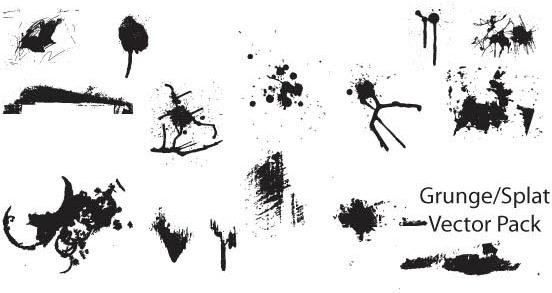 Grunge and splatter vector pack