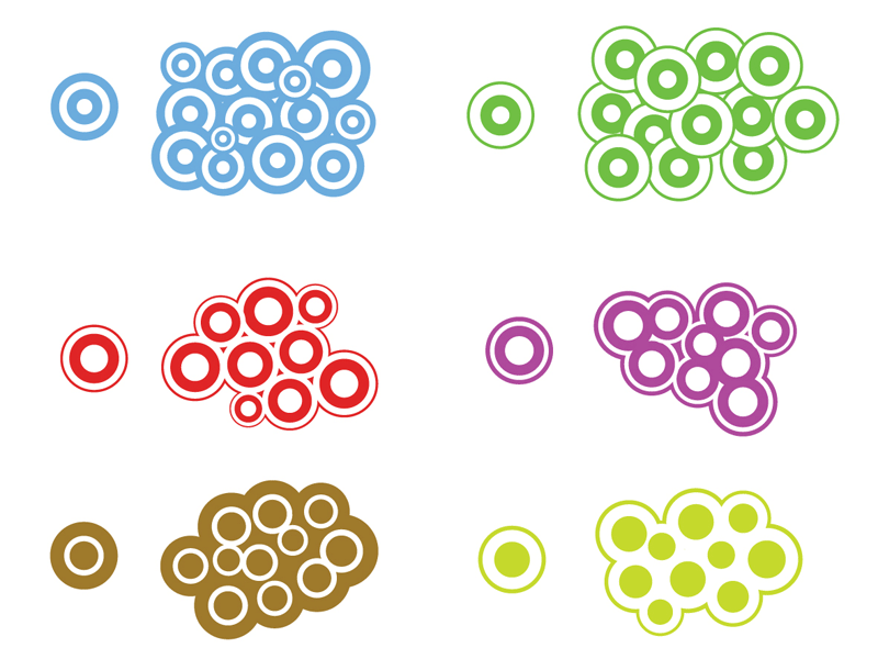 Trendy circles vector