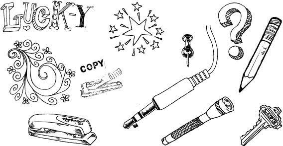 Hand drawn designs free vector