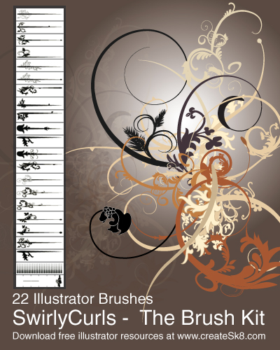 Free illustrator swirly curls brush kit