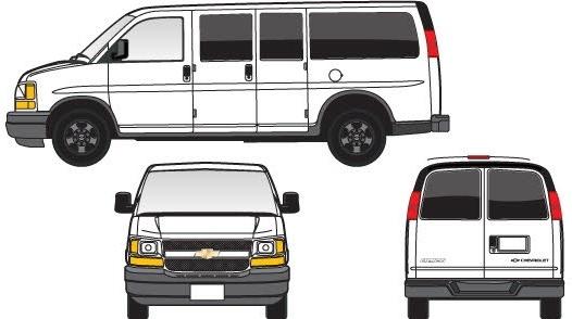 White colour express van vector