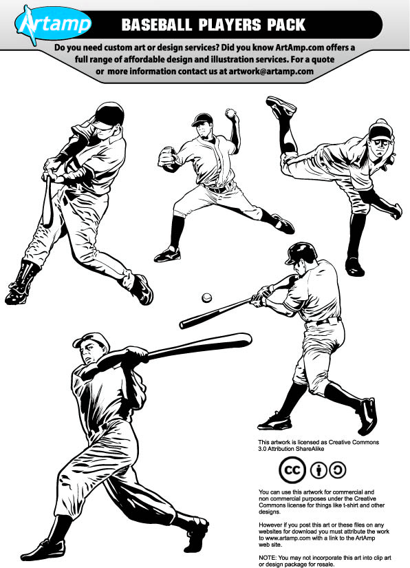 Base Ball Players Vector Pack