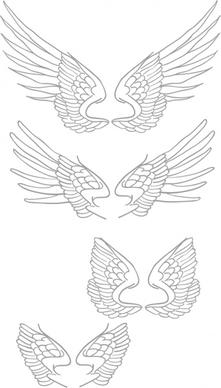 FREE HAND DRAWN VECTOR WINGS