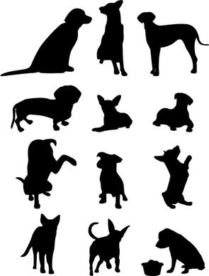 13 Dog Vector Silhouettes