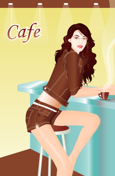 Girl In Cafebar 