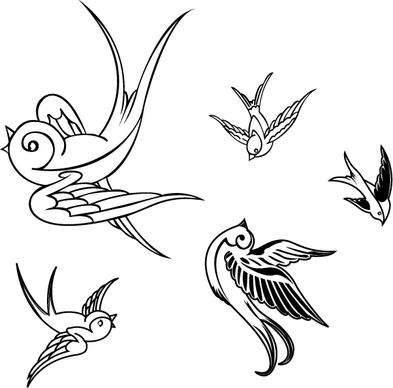 VECTOR BIRDS SPARROWS 