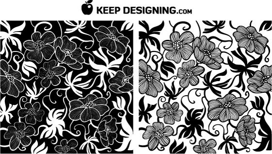 European Art Deco Floral Vectors 