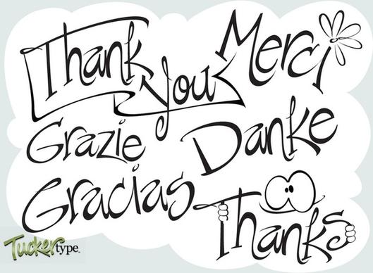 Say Thanks ~ Vectored Words