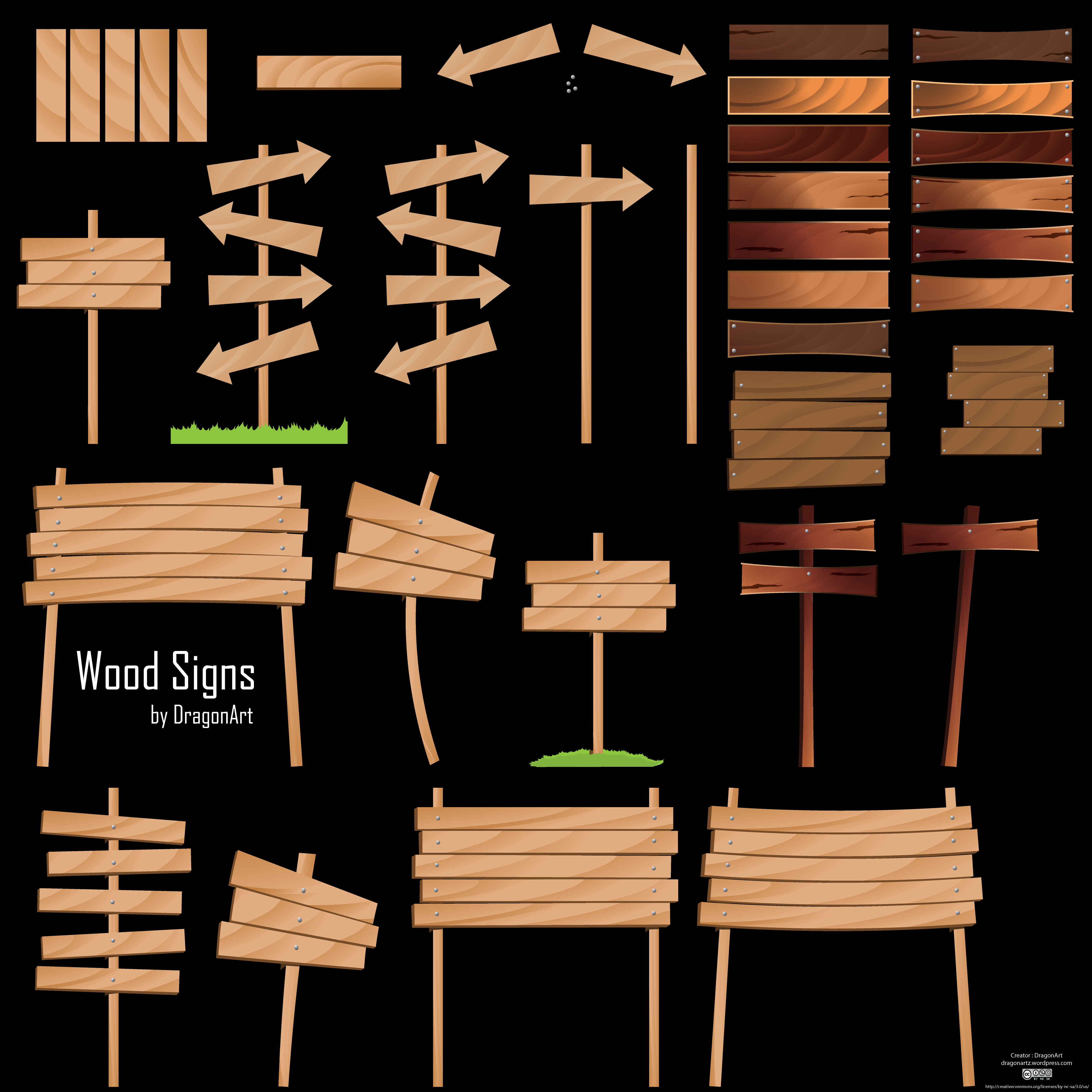 Wood Signs Vector Set