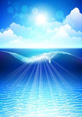 Dream sea water blue background