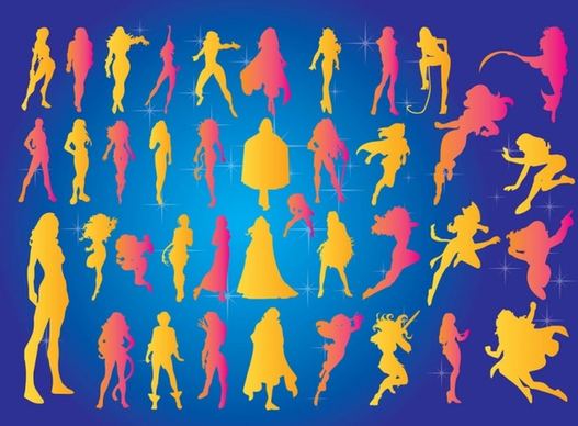 Superheroines Vectors