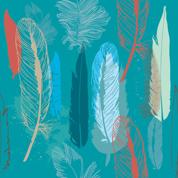 Feathers Pattern Vector Graphic