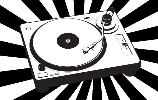 Music turntable vector