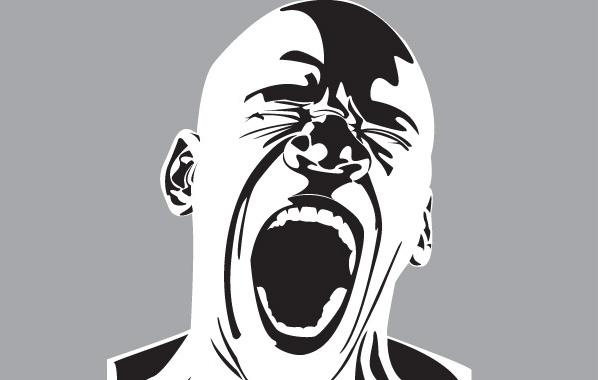 Screaming man free vector