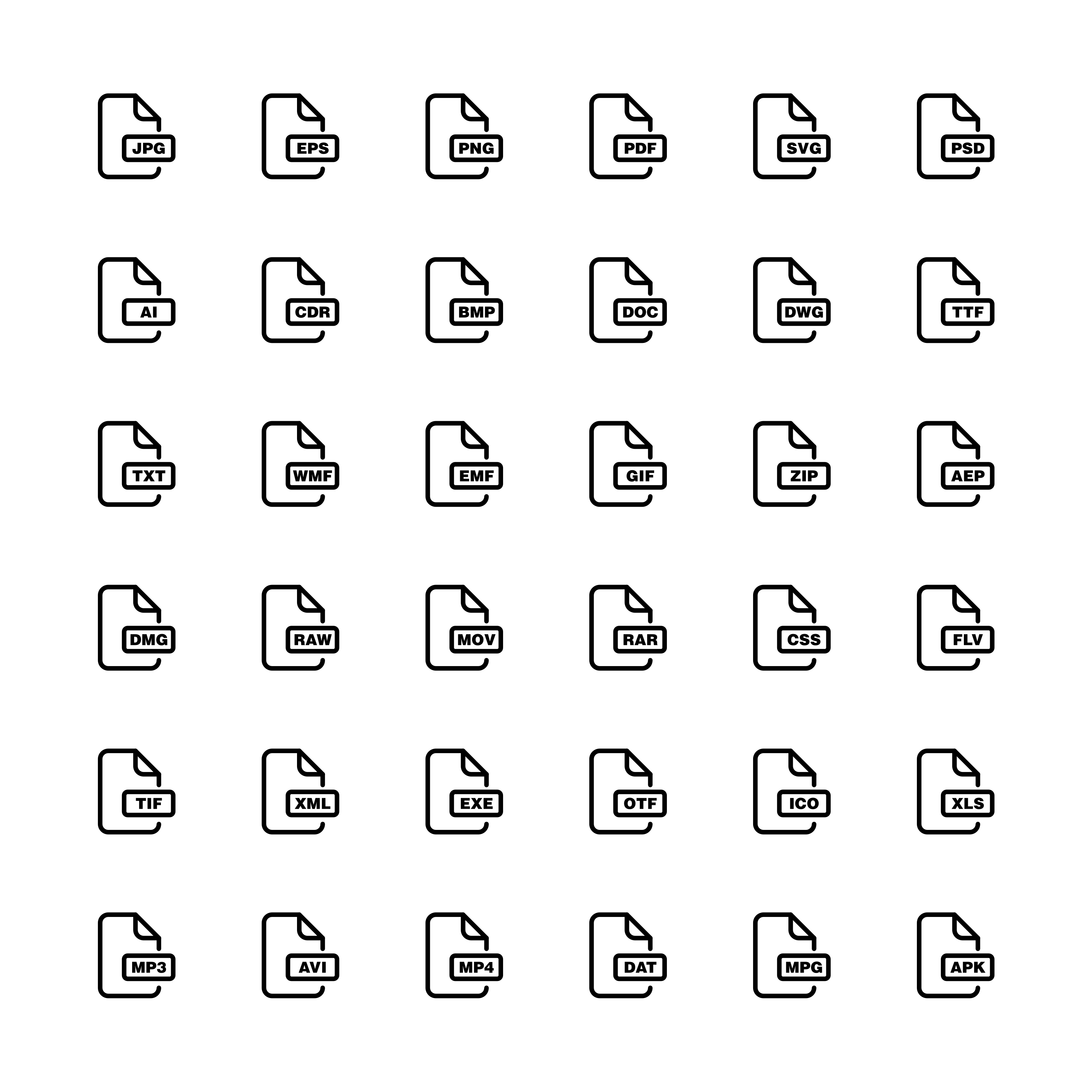 download files set line art icon vector template illustration design