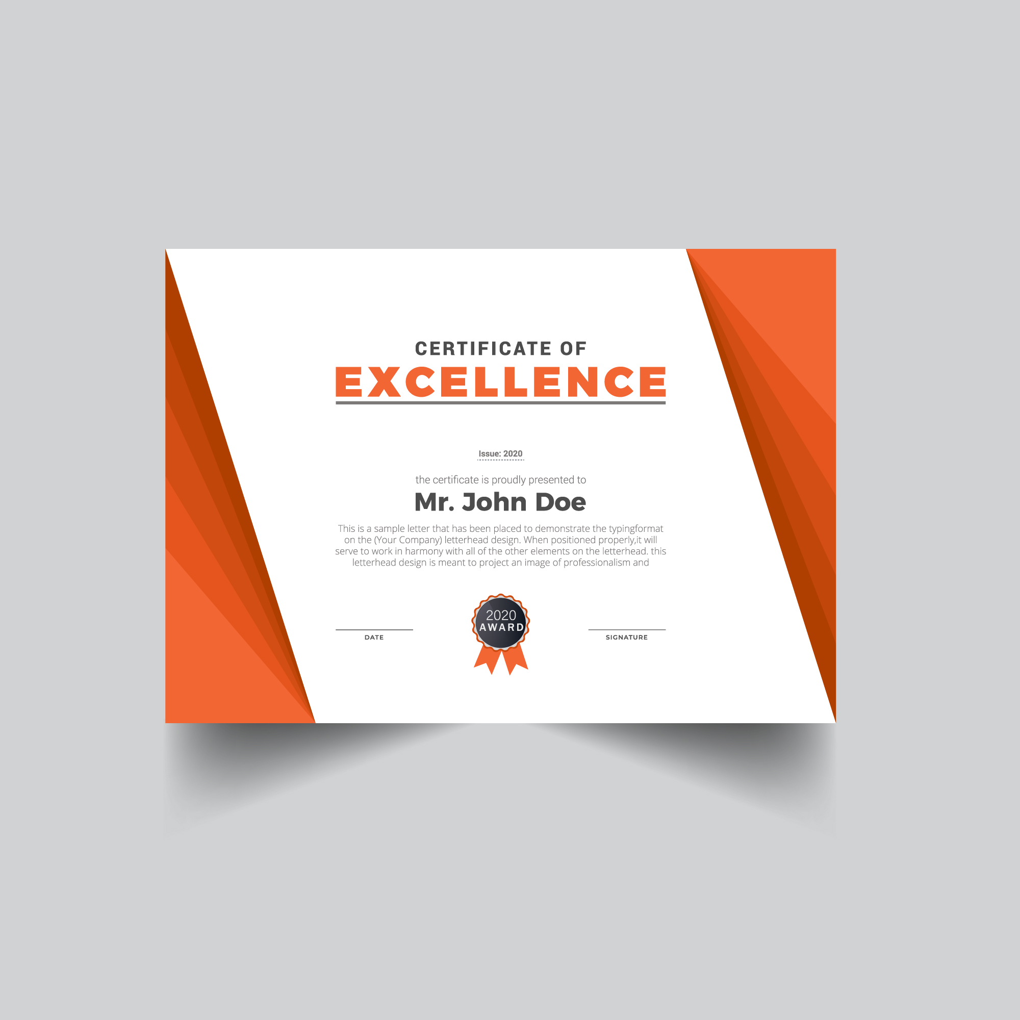 professional certificate template