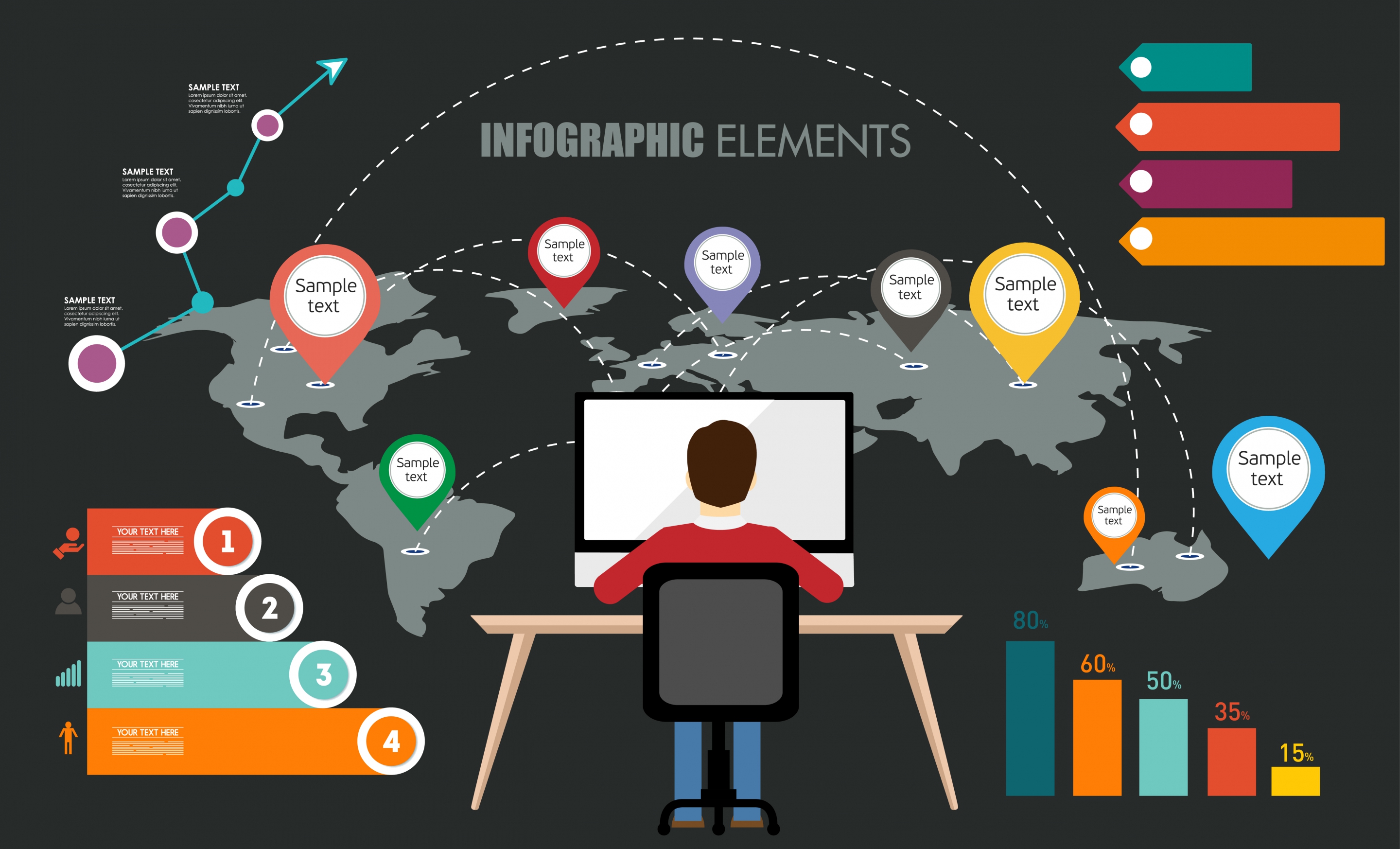 awesome info graphics elements with fully detail