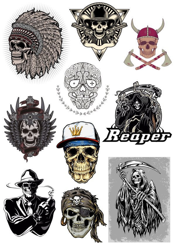 free skull vector pack free vector