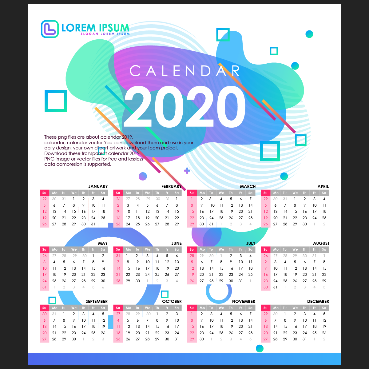 calendar 2020