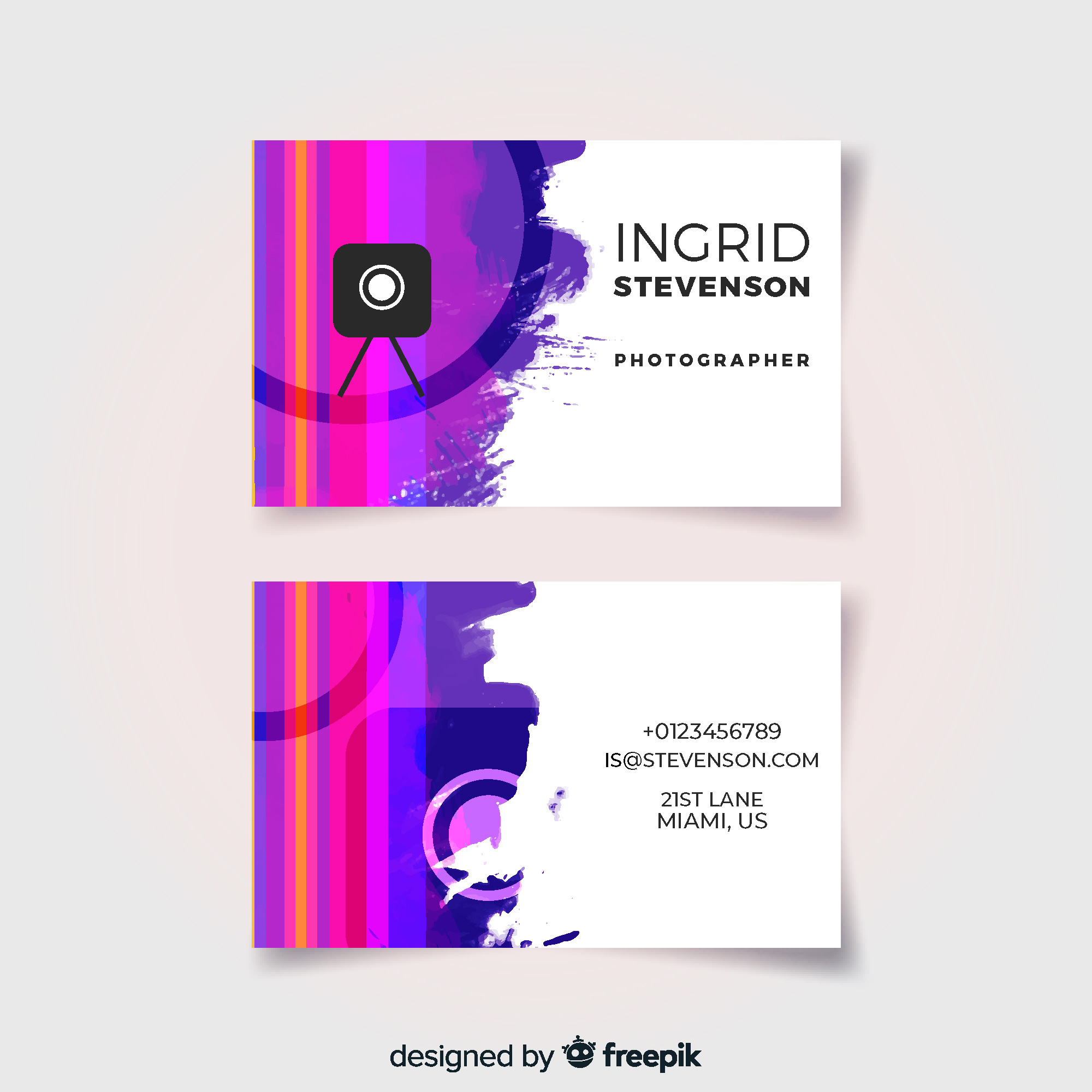 color full business card