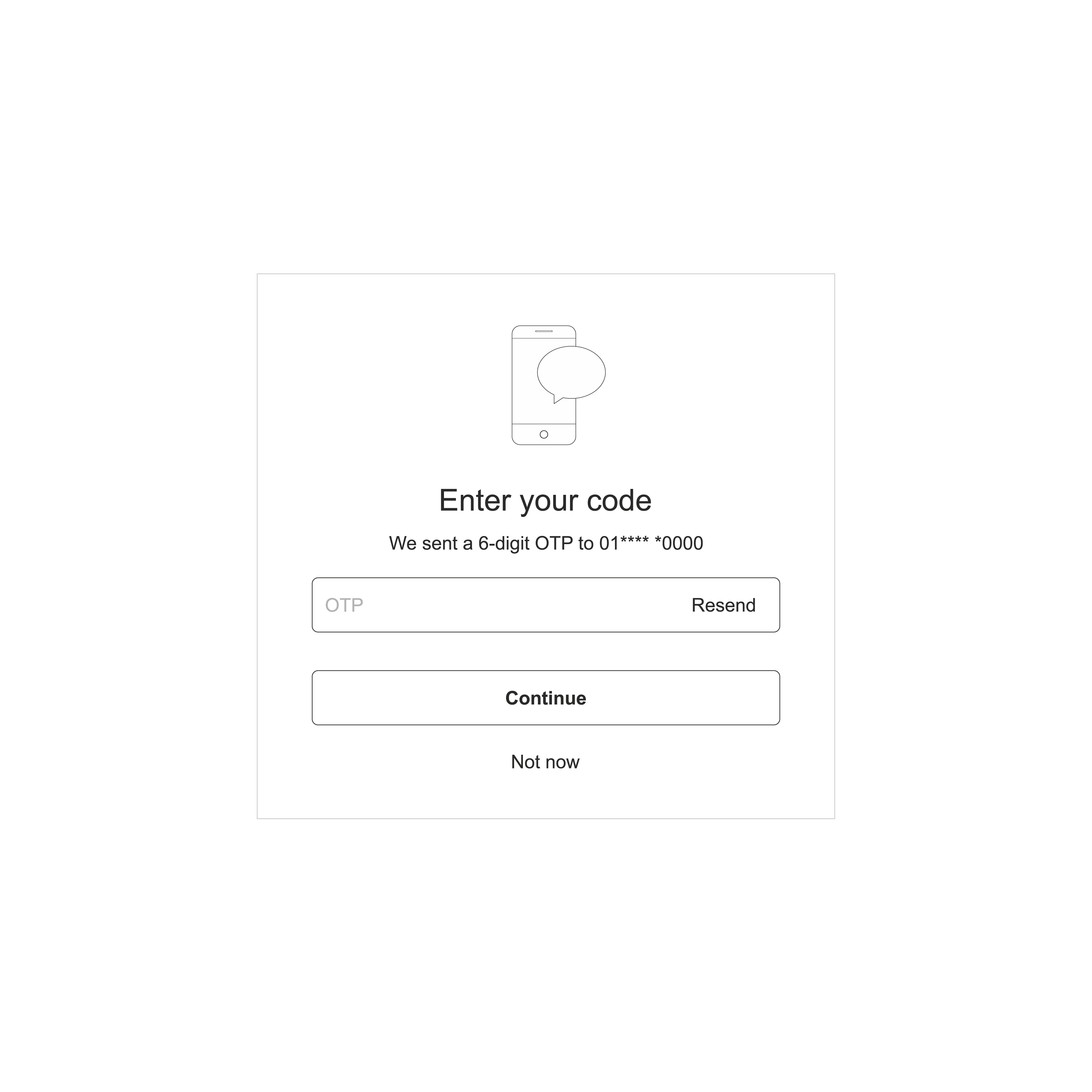 otp verification ui wireframe