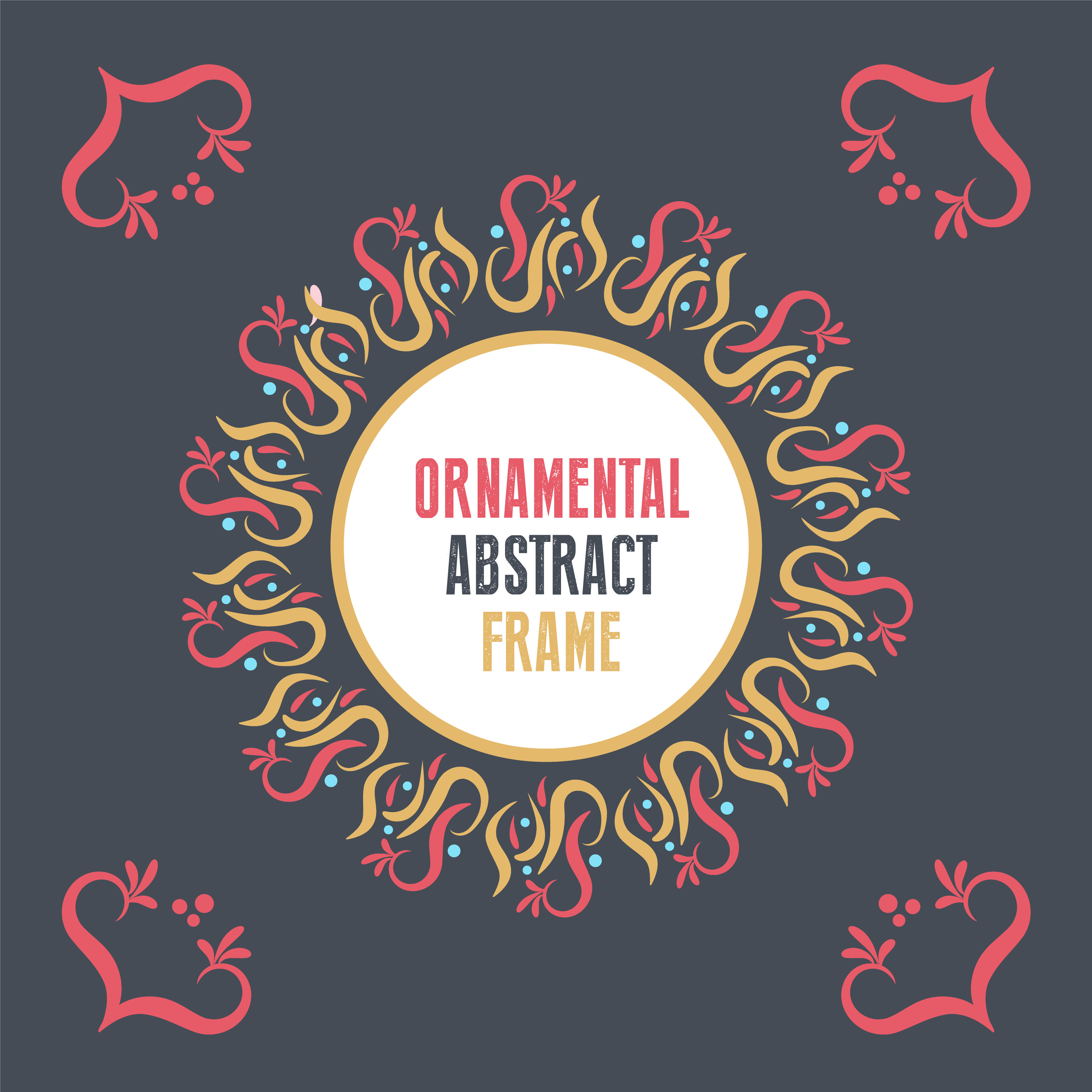 abstract ornamental frame on dark background trendy craft style background