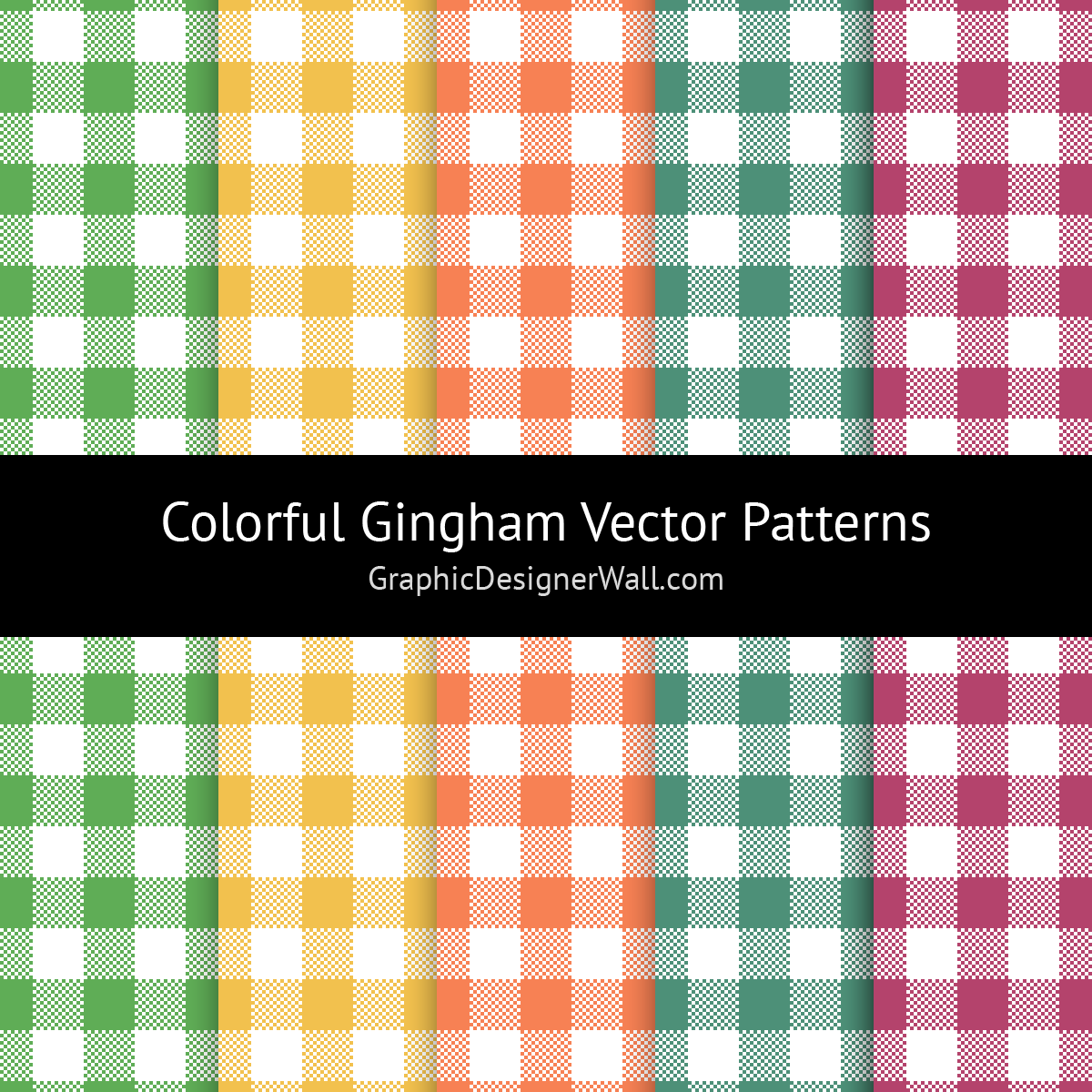 colorful gingham vector patterns