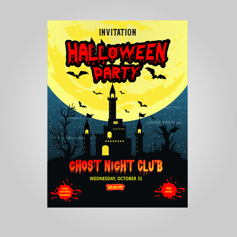 halloween poster and invitation