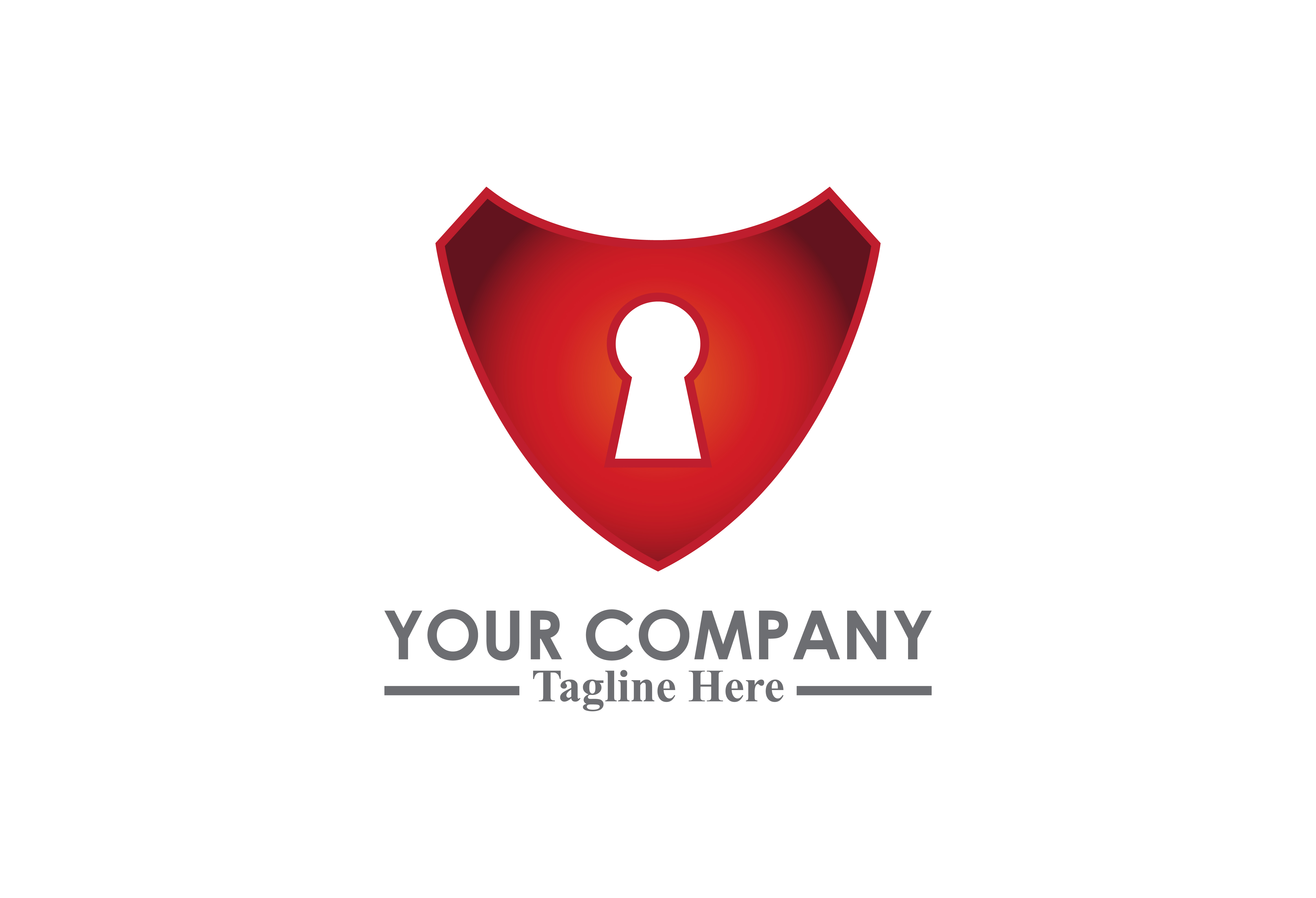 red lock security logo template