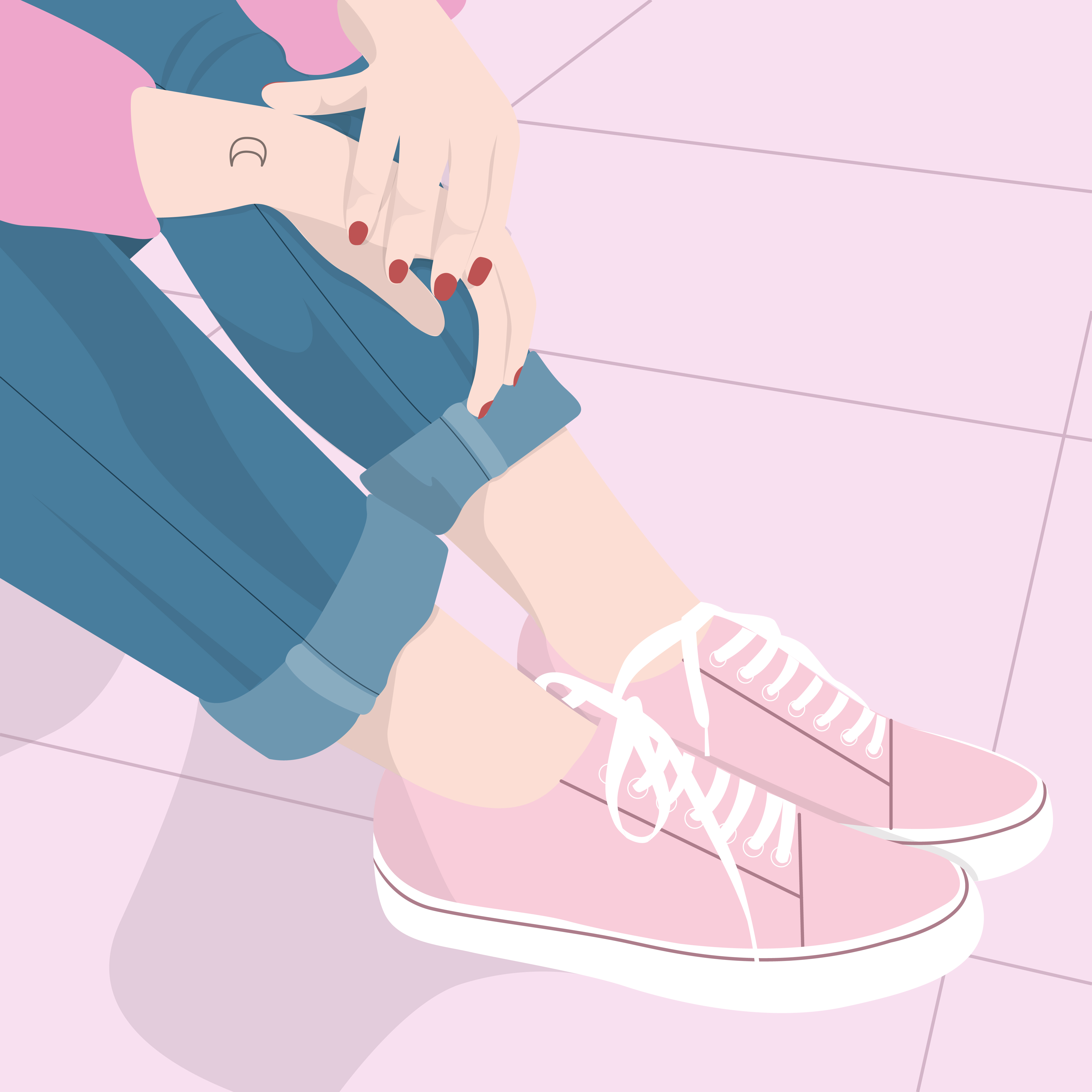 girl with pink shoes