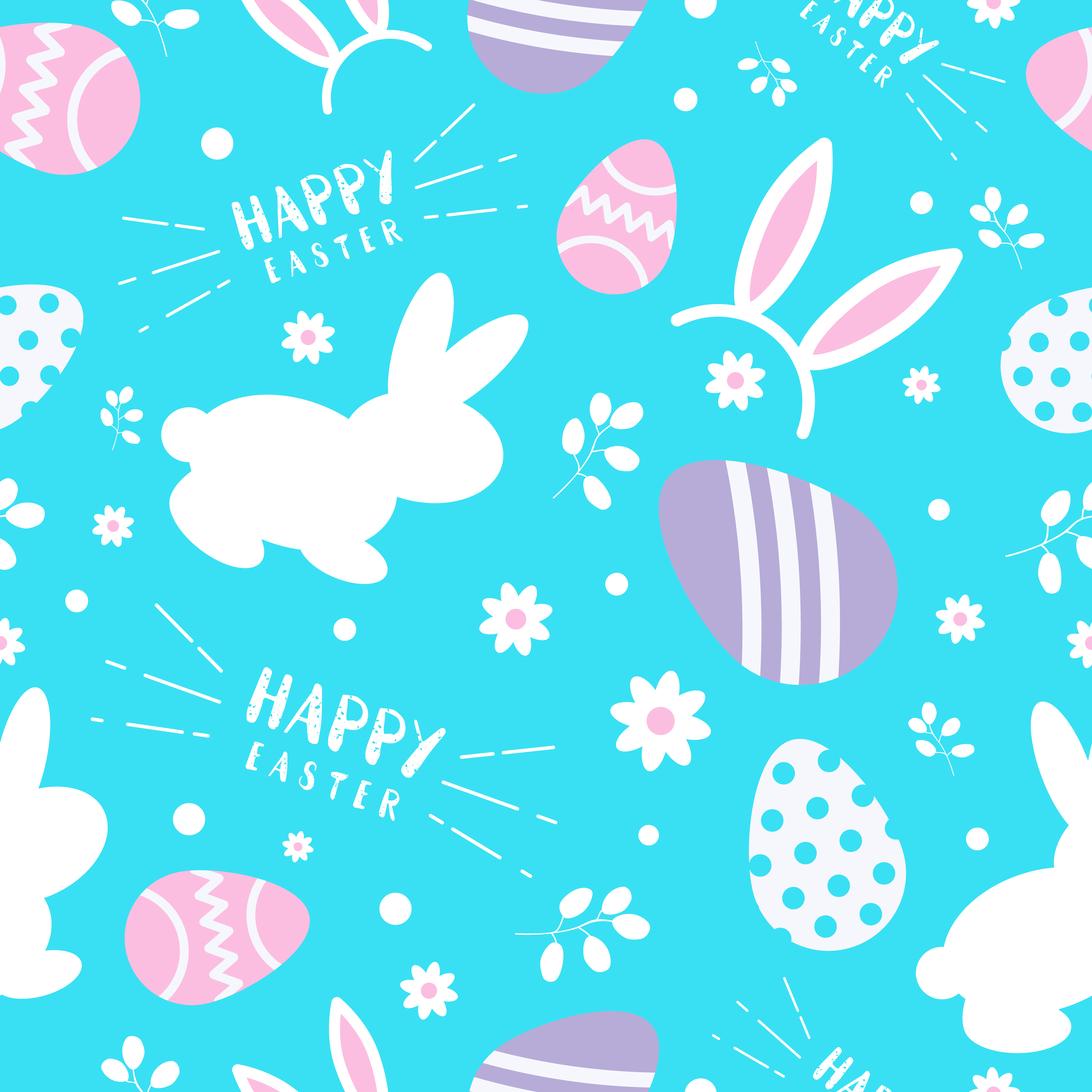 happy easter pattern vector